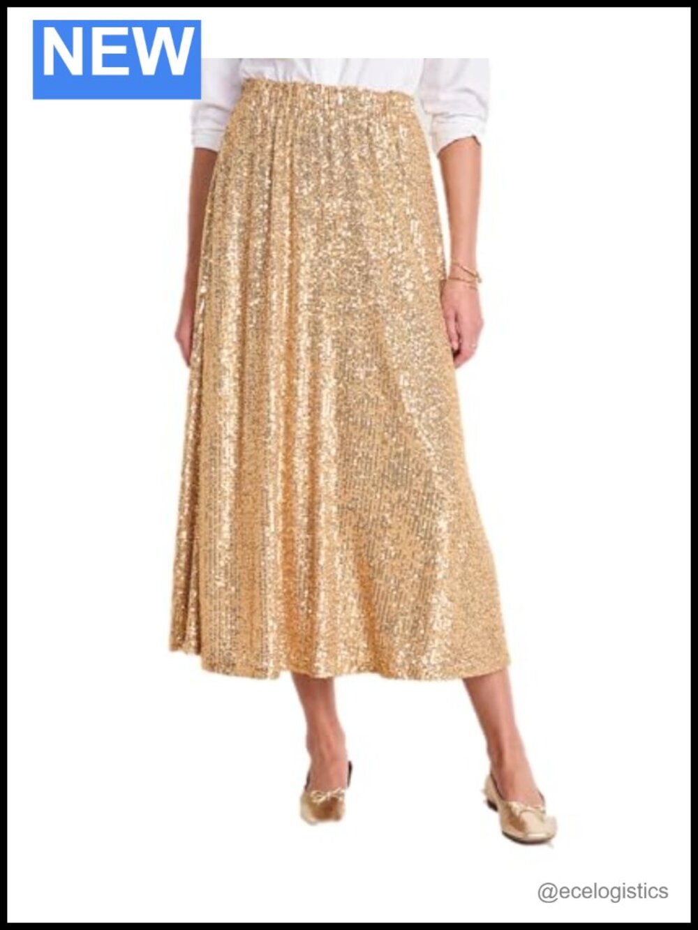 Sequin Maxi Skirt with Zipper Closure, Polyester Spandex, Fall Holiday